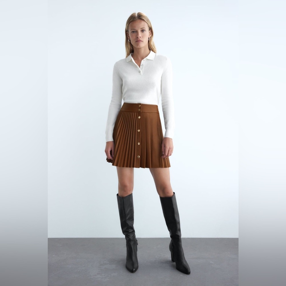 Brown leather Skirt